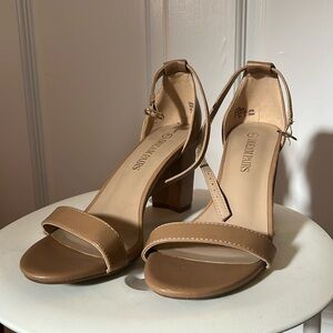 Nude Block Heels